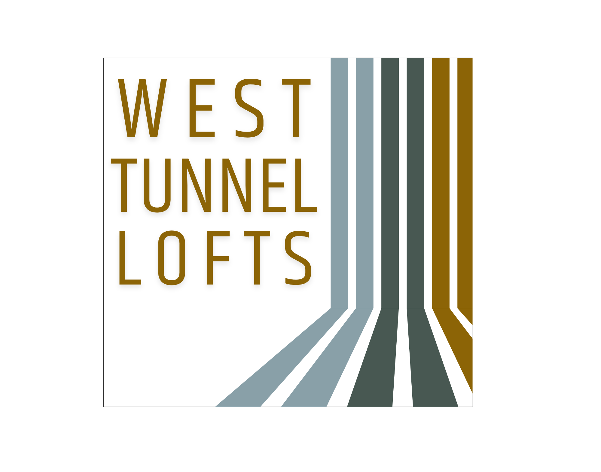 A graphic with the words West Tunnel Lofts.